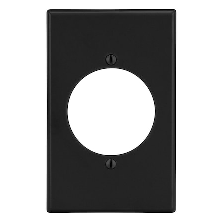 Hubbell Wiring Device-Kellems Wallplate, Mid-Size 1-Gang, 2.15" Opening, Black PJ724BK
